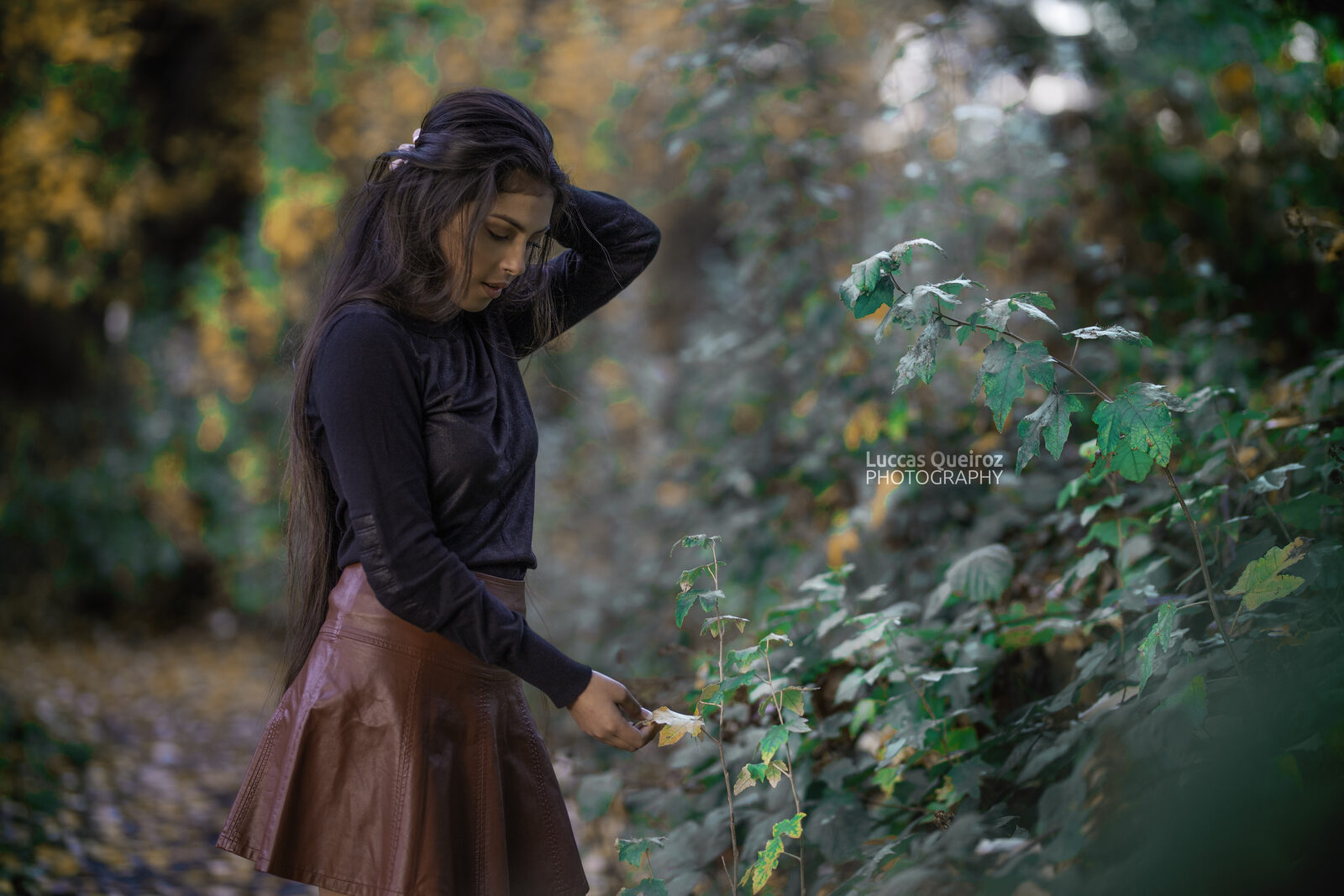 Portrait in autumn garden