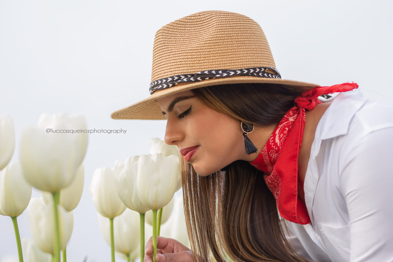 Among white tulips